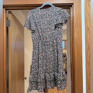 SHEIN L Floral High Neck Floral Dress